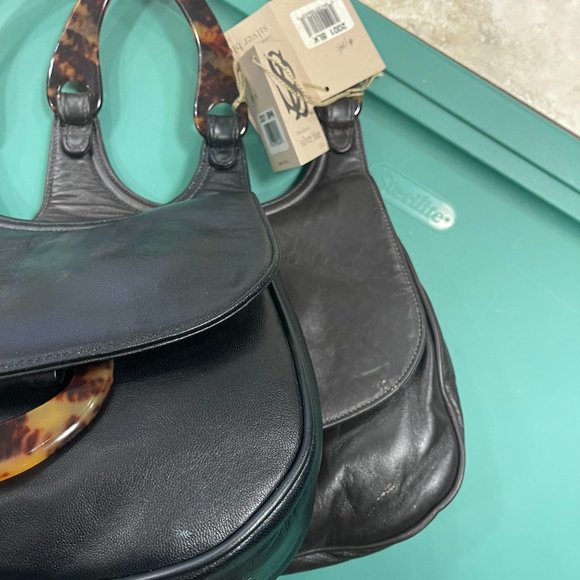 Silver Blue Brown purse resin handle - Picture 7 of 7